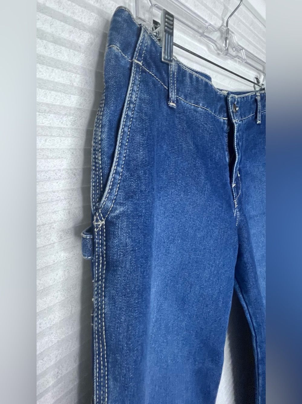Volcom Stone blue Denim Jeans Relaxed Straight Leg Junior Size 9 Y2K Skater NEW - Picture 2 of 10